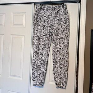 INC White with Black Flowers Jogger-type Pants